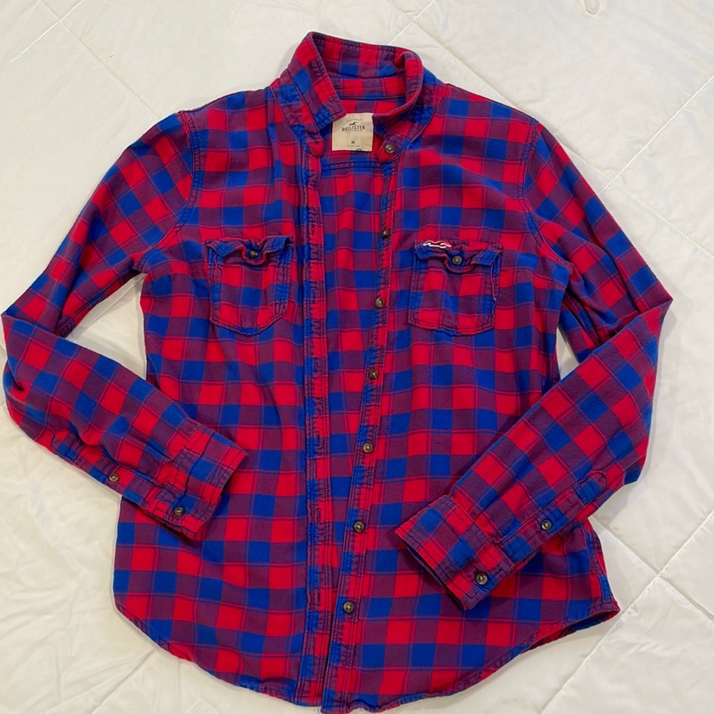 Womens Hollister Plaid Button Up